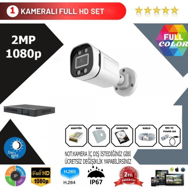 GOLD 1'li Ahd Kamera Seti 2MP 1080P Full Color Serisi